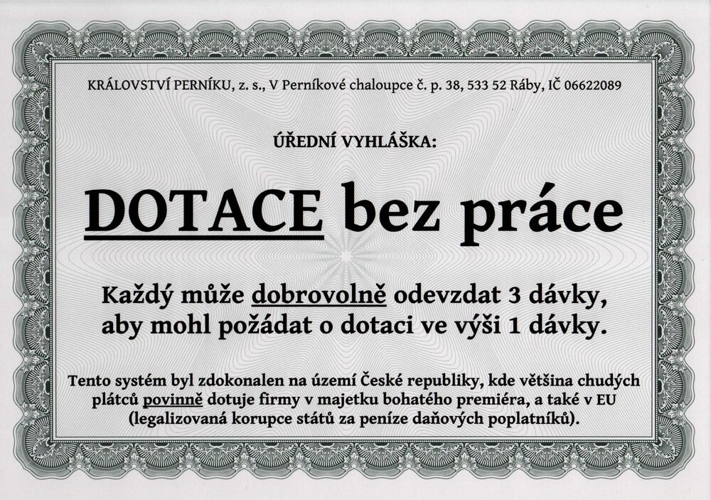 Dotace bez práce